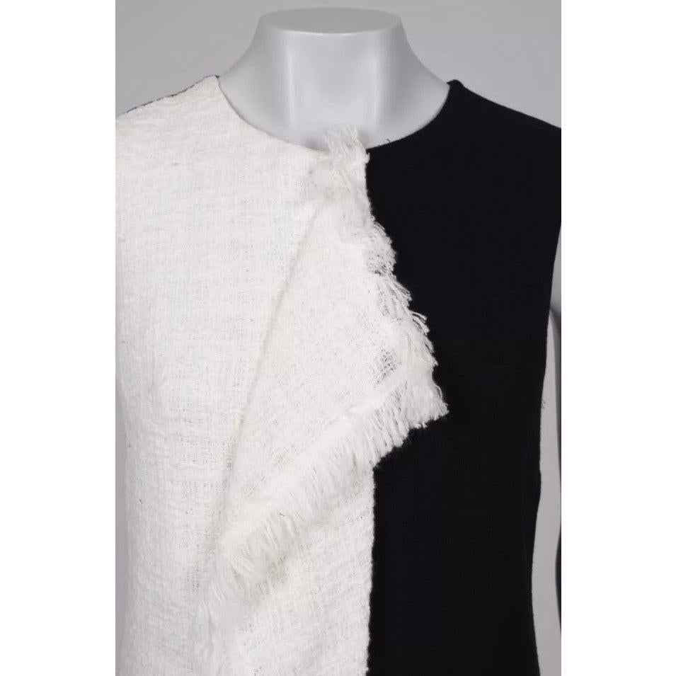 NWT Oscar De La Renta Schwarzes & Weißes Wollkleid - Größe M im Zustand „Gut“ im Angebot in Krakow, PL