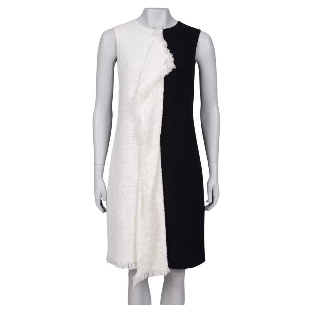 NWT Oscar de la Renta Black & White Wool Dress - Size M