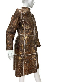 Manteau en peau de mouton entièrement orné de la collection NWT Oscar De La Renta, défilé automne-hiver 2008, taille 8