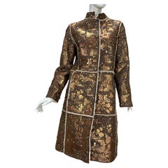 Manteau en peau de mouton entièrement orné de la collection NWT Oscar De La Renta, défilé automne-hiver 2008, taille 8