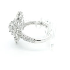 3.34ct Fancy Cut Diamond Cluster Ring Platinum PT950 Round Center
