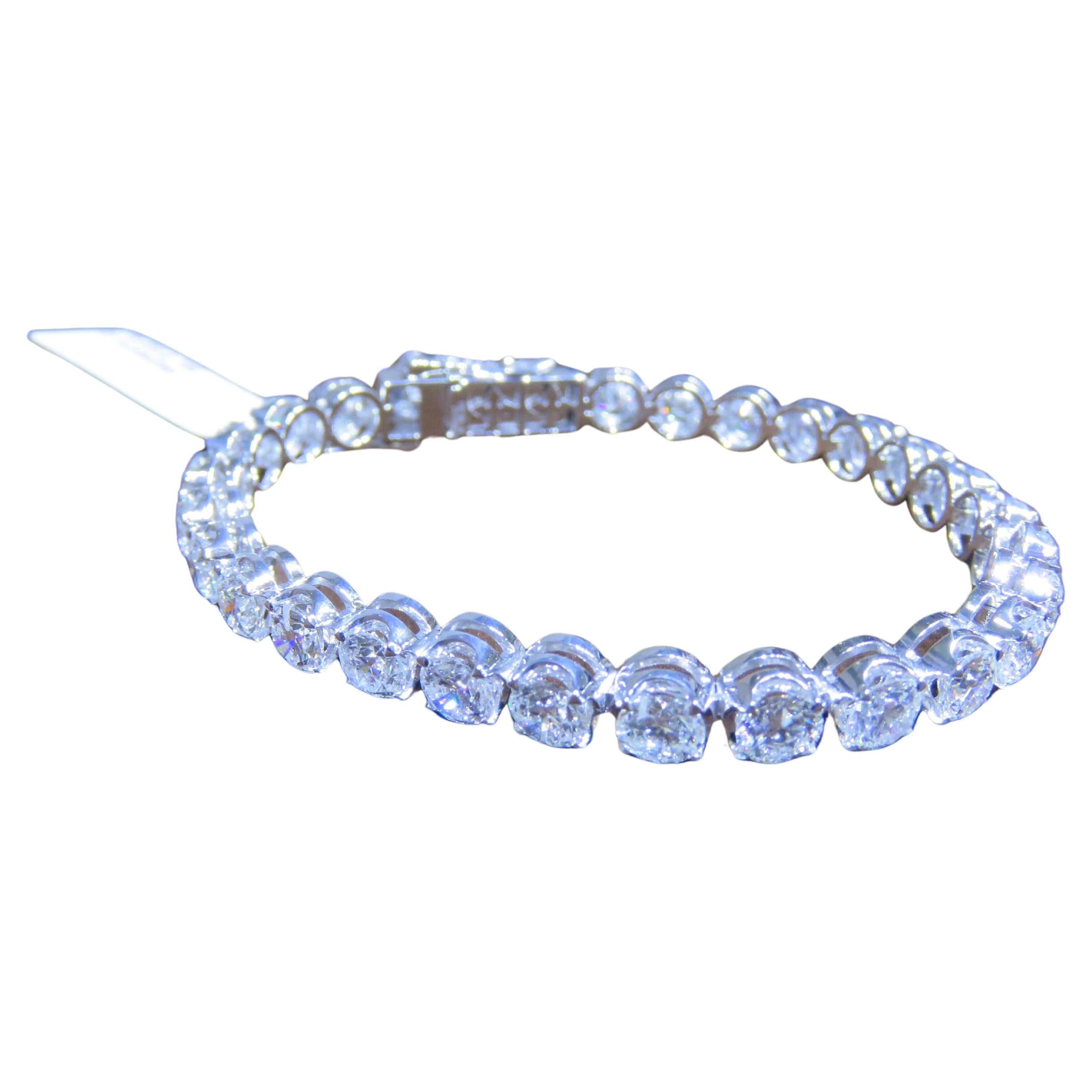 Bracelet tennis fantaisie magnifique en or 18 carats avec 25 carats de diamants certifiés, neuf avec étiquette en vente