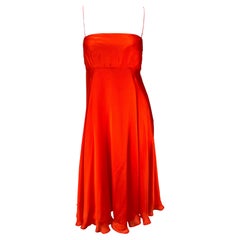 NWT Resort 2009 Ralph Lauren Orange Red Strap Silk Satin Mini Dress