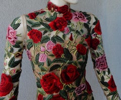 NWT Runway Oscar de la Renta Coveted Floral Embroidered Mini Dress