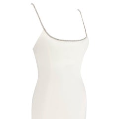 NWT S/S 1995 Dolce & Gabbana Silk Rhinestone Neckline Hourglass Pin Up Dress
