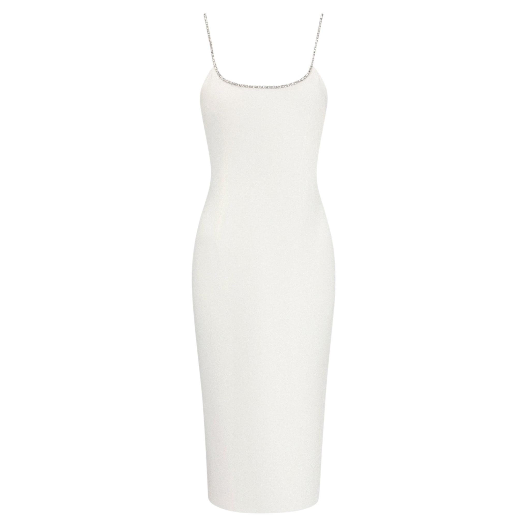 NWT, Frühjahr/Sommer 1995, Dolce & Gabbana, Seidenkleid im Pin-up-Stil mit Strassverzierung am Ausschnitt und Sanduhr-Silhouette