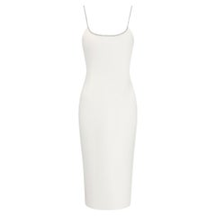 NWT S/S 1995 Dolce & Gabbana Silk Rhinestone Neckline Hourglass Pin Up Dress