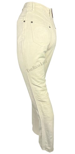 NWT S/S 1995 Gucci by Tom Ford GG Cream Cotton Linen Jeans