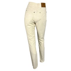 NWT S/S 1995 Gucci by Tom Ford GG Cream Cotton Linen Jeans