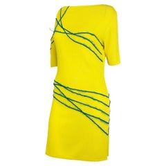 NWT S/S 1998 Gianni Versace by Donatella Yellow Knit Dress