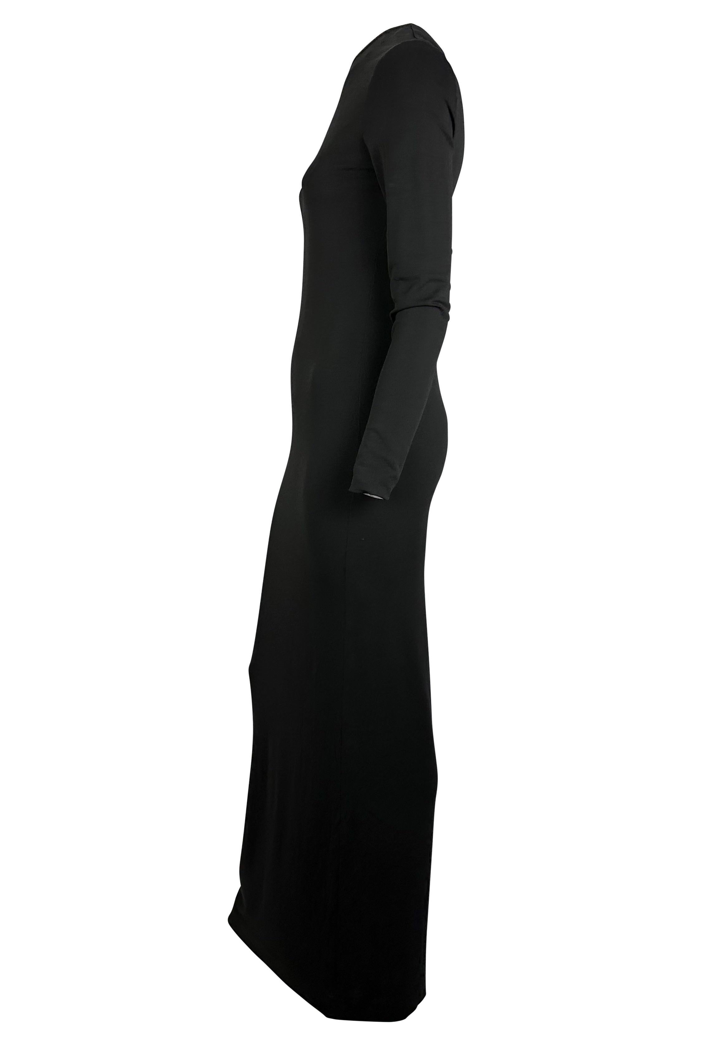 NWT S/S 1998 Gucci by Tom Ford Asymmetric Neckline Black Jersey Stretch Gown In New Condition For Sale In West Hollywood, CA