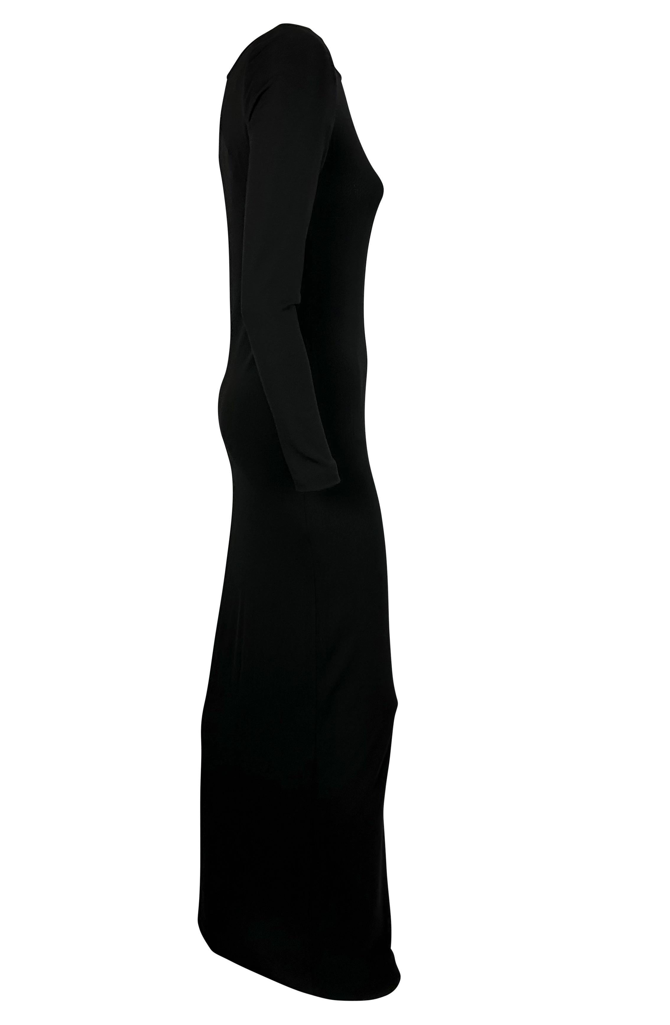 NWT S/S 1998 Gucci by Tom Ford for Gucci Robe stretch en jersey noir à encolure asymétrique Pour femmes en vente