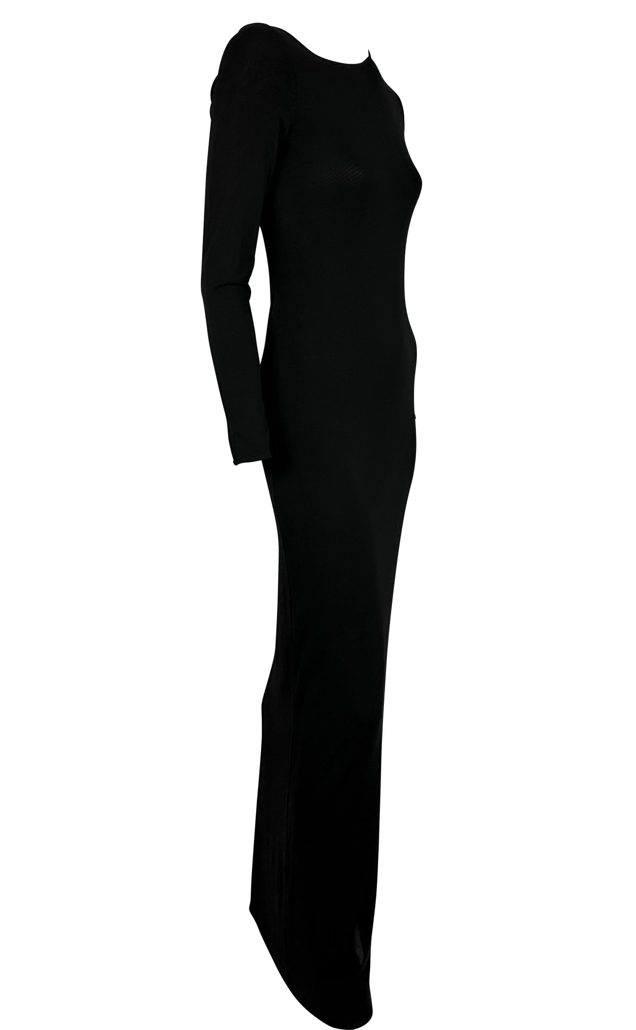 NWT S/S 1998 Gucci by Tom Ford Asymmetric Neckline Black Jersey Stretch Gown For Sale 2
