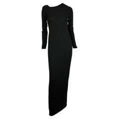 Vintage NWT S/S 1998 Gucci by Tom Ford Asymmetric Neckline Black Jersey Stretch Gown