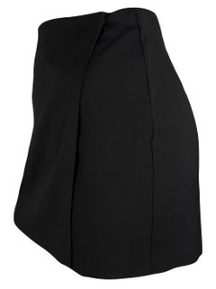 NWT S/S 1998 Gucci by Tom Ford Prototype Black Wrap Stretch Wool Mini Skirt