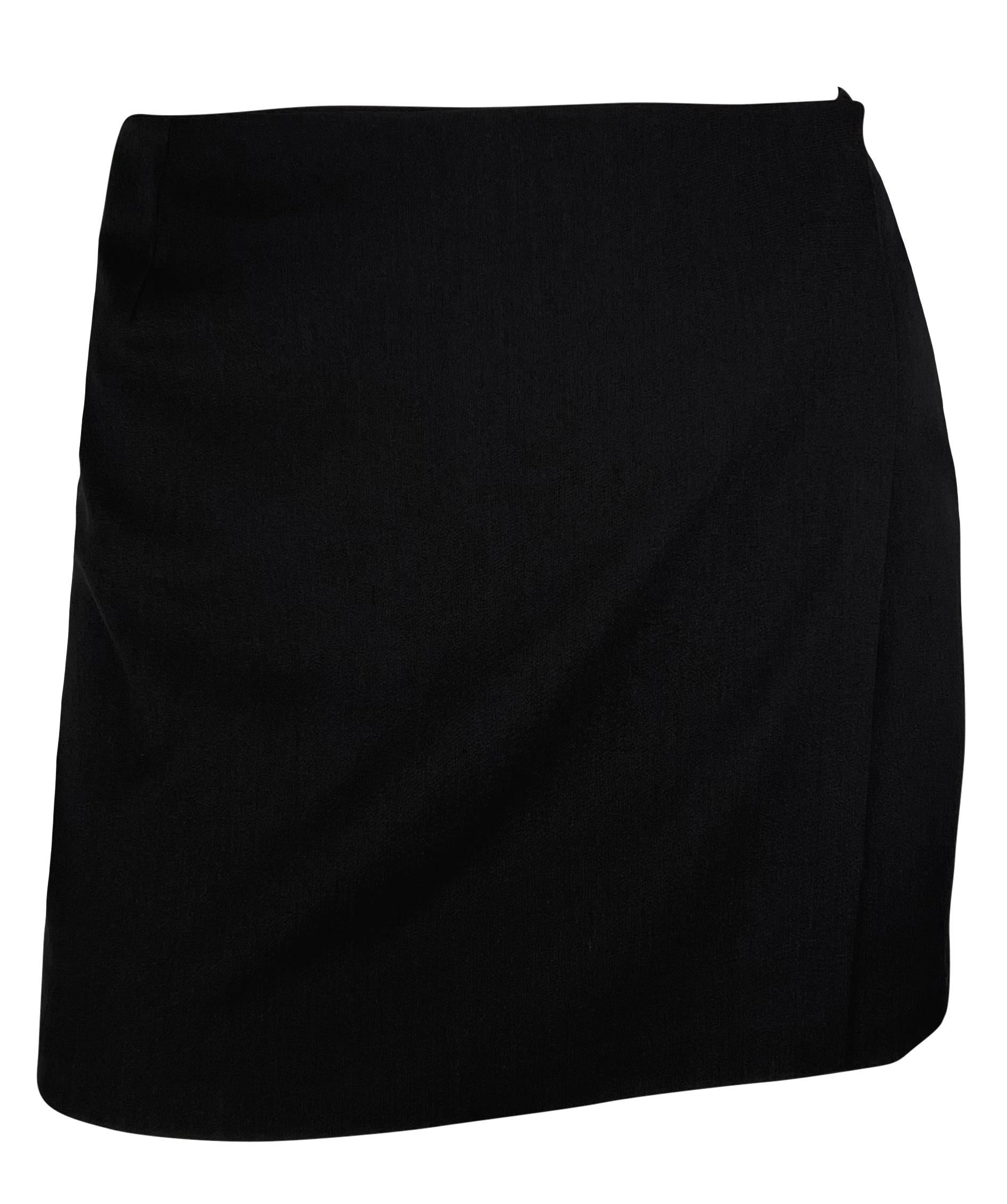 Prototype de mini-jupe en laine extensible noire Gucci by Tom Ford P/E 1998, neuve avec étiquette Pour femmes en vente
