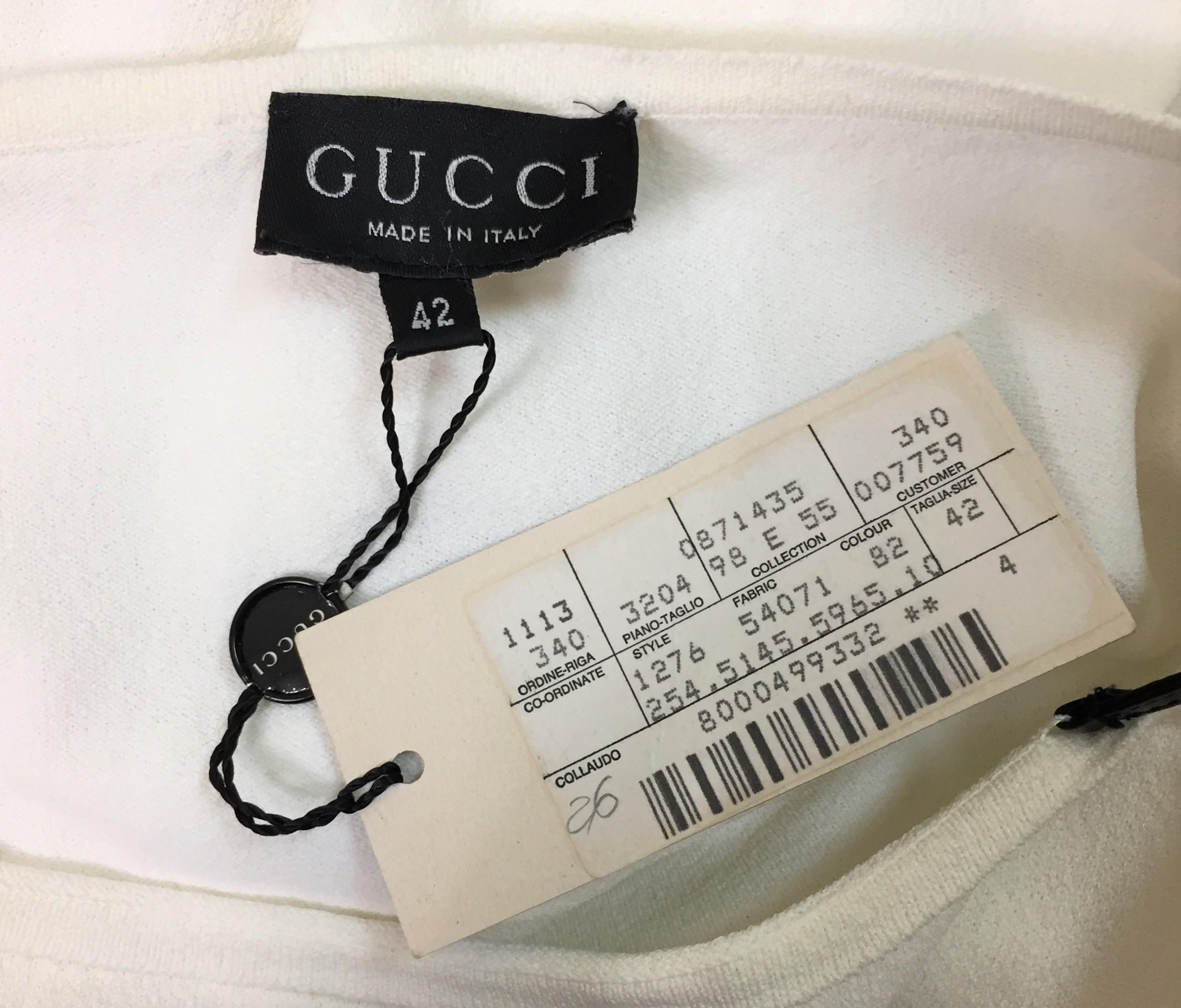 NWT S/S 1998 Gucci by Tom Ford Semi-Sheer White Bodycon Wiggle Dress In New Condition In Yukon, OK