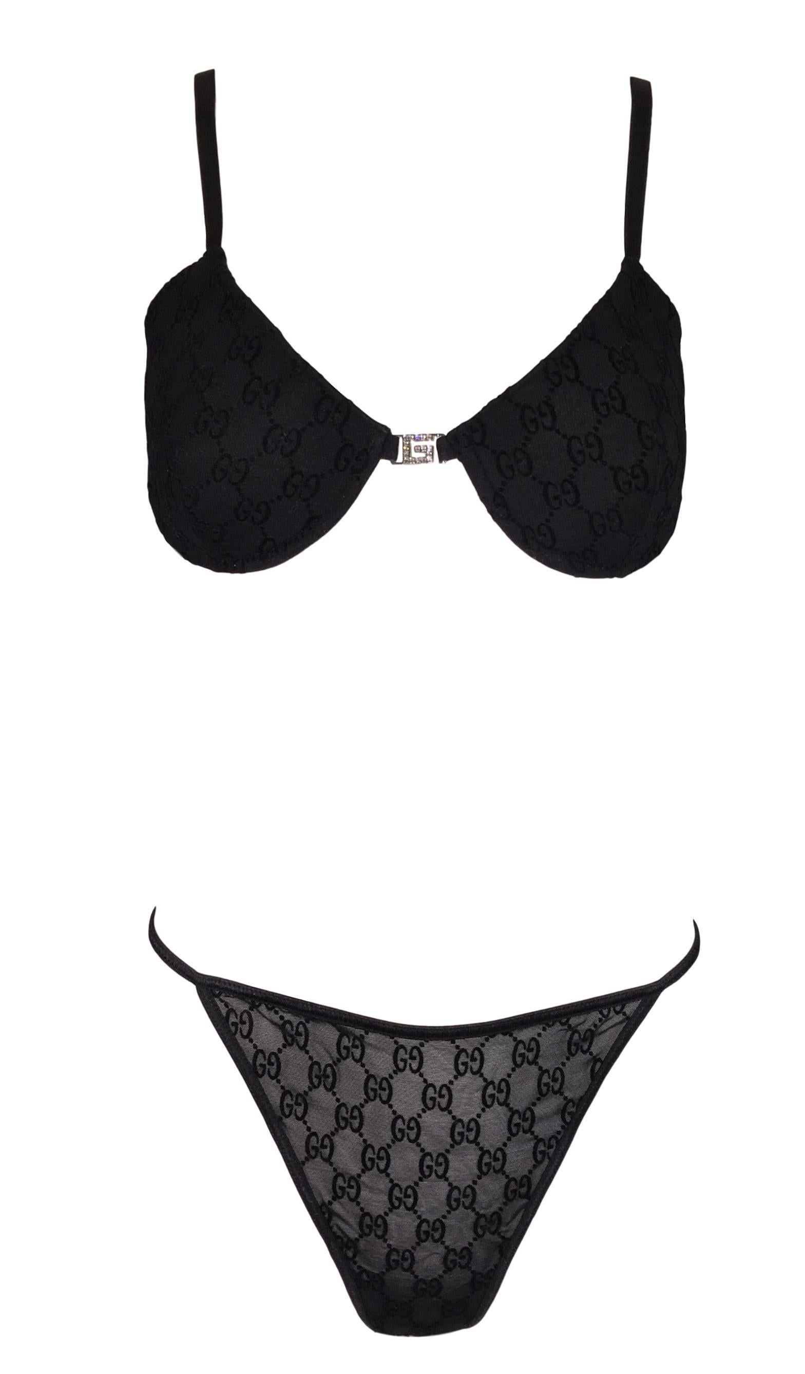 DESIGNER: S/S 1998 Gucci Runway

Please contact for more information and/or photos.

CONDITION: All are new with tags!

COUNTRY MADE: Italy

FABRIC: Spandex blend

SIZE: Bra size M, Panty size Large, Top size L- panty and top run small with