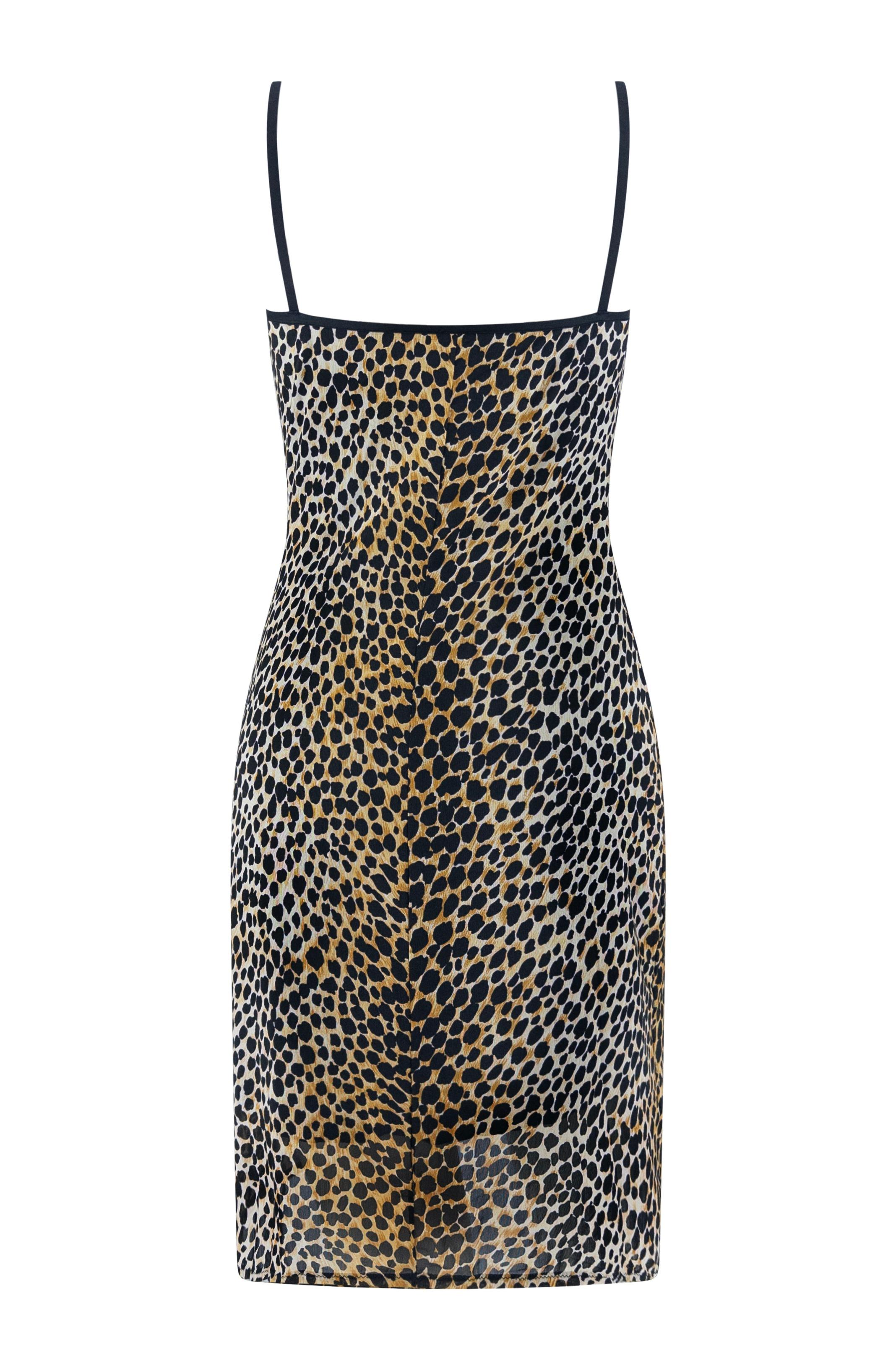 NWT S/S 1999 Dolce & Gabbana Gepard Druck Mesh Overlay Bodycon Mini Strandkleid im Zustand „Hervorragend“ im Angebot in West Hollywood, CA