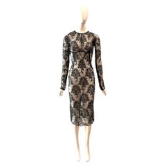 NWT S/S 1999 DOLCE & GABBANA Sheer Patent Lace Dress