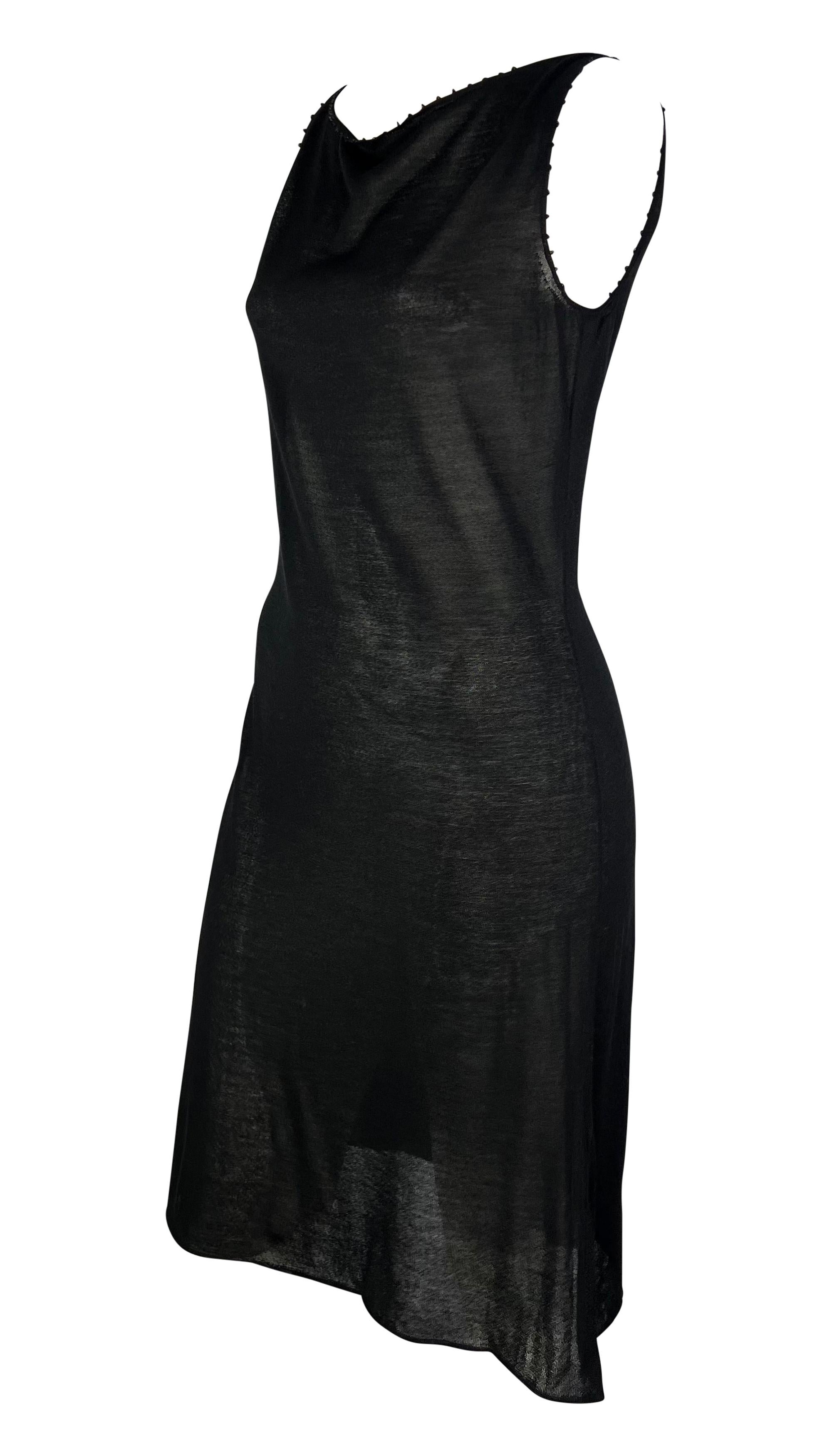 Women's NWT S/S 1999 Gucci by Tom Ford Sheer Knit Silk Glass Beaded Bateau Mini Dress For Sale