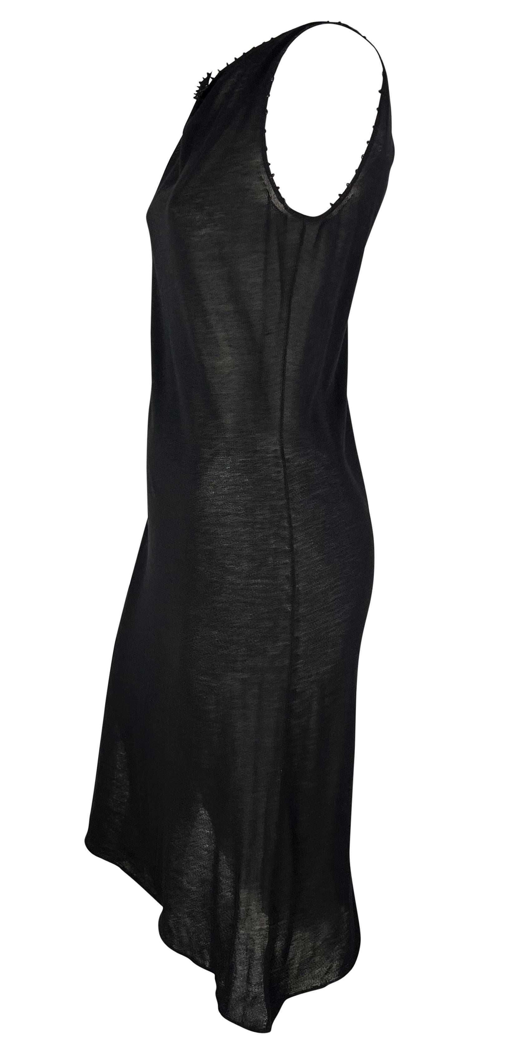 NWT S/S 1999 Gucci by Tom Ford Sheer Knit Silk Glass Beaded Bateau Mini Dress For Sale 1