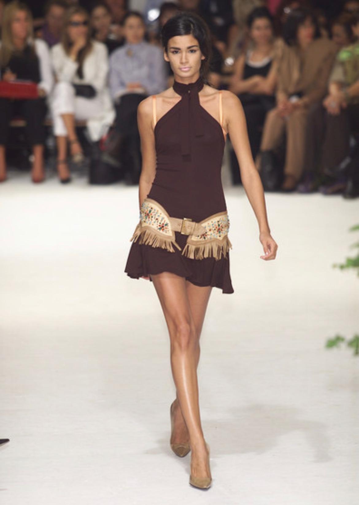 Women's NWT S/S 2001 Dolce & Gabbana Runway Ruby Rhinestone Oversized Western Hip Belt