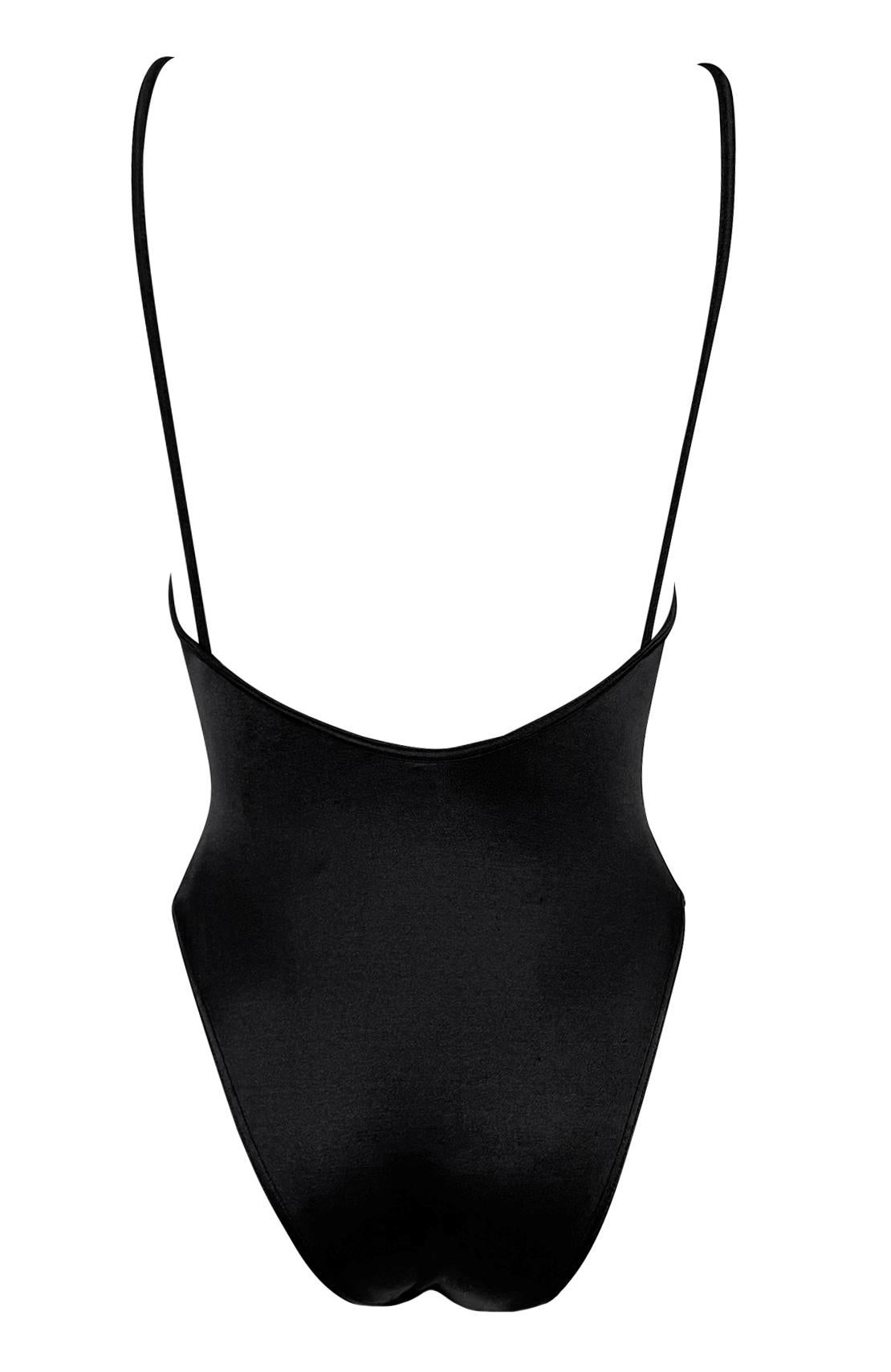 NWT S/S 2001 Gucci by Tom Ford Black Buckle One-Piece Swimsuit For Sale 1
