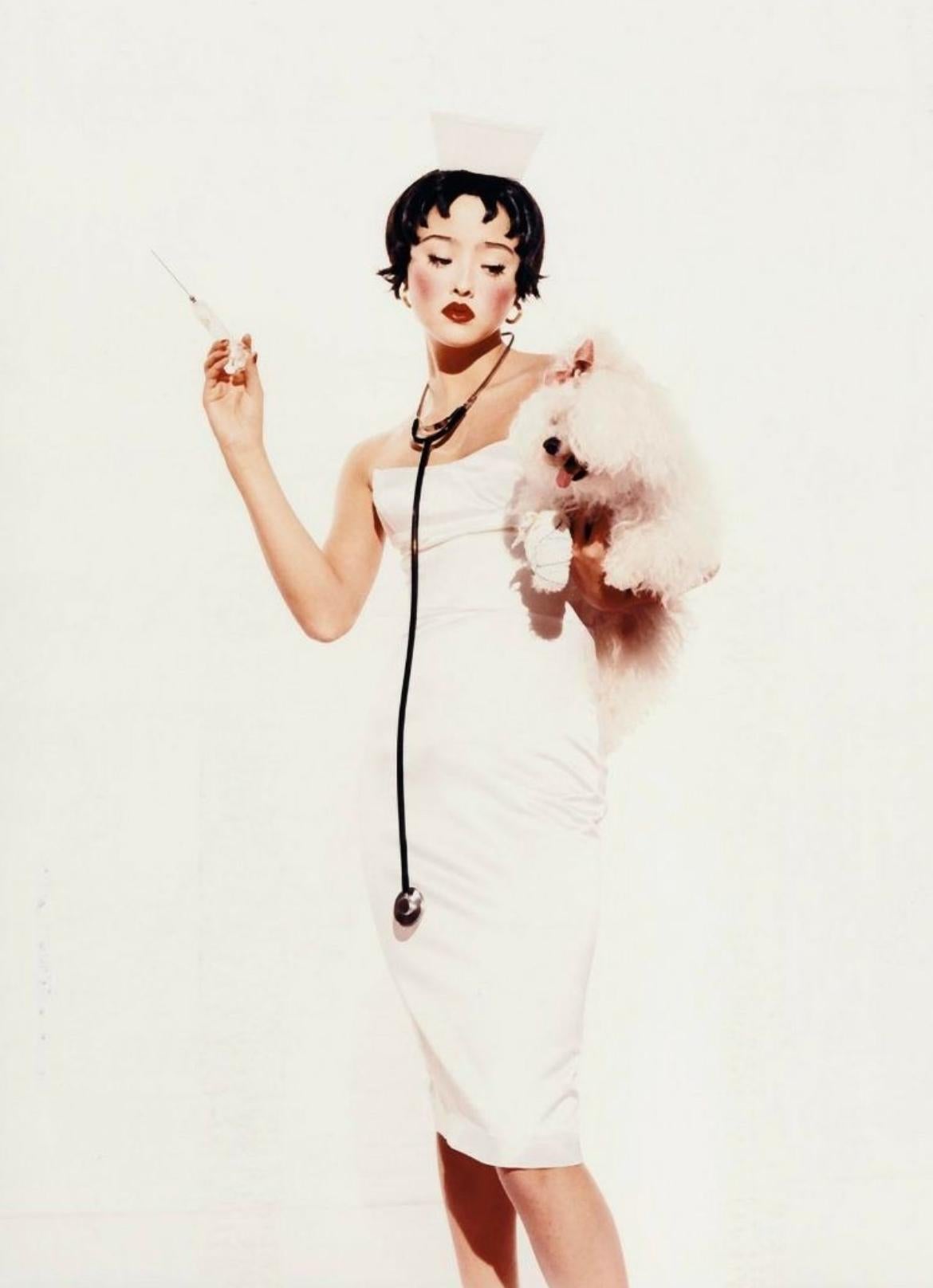 NWT S/S 2001 Gucci by Tom Ford Runway Ad Corset White Silk Satin Strapless Dress For Sale 1