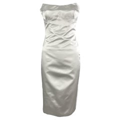 NWT S/S 2001 Gucci by Tom Ford Runway Ad Corset White Silk Satin Strapless Dress