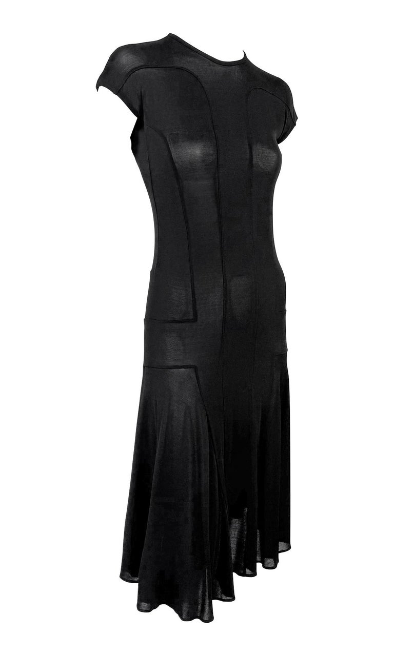 NWT S/S 2002 Calvin Klein Collection Runway Sheer Black Bodycon Flare Midi Dress For Sale at 1stDibs NWT S/S 2002 Calvin Klein Collection Runway Sheer Black Bodycon Flare Midi Dress For Sale at 1stDibs
