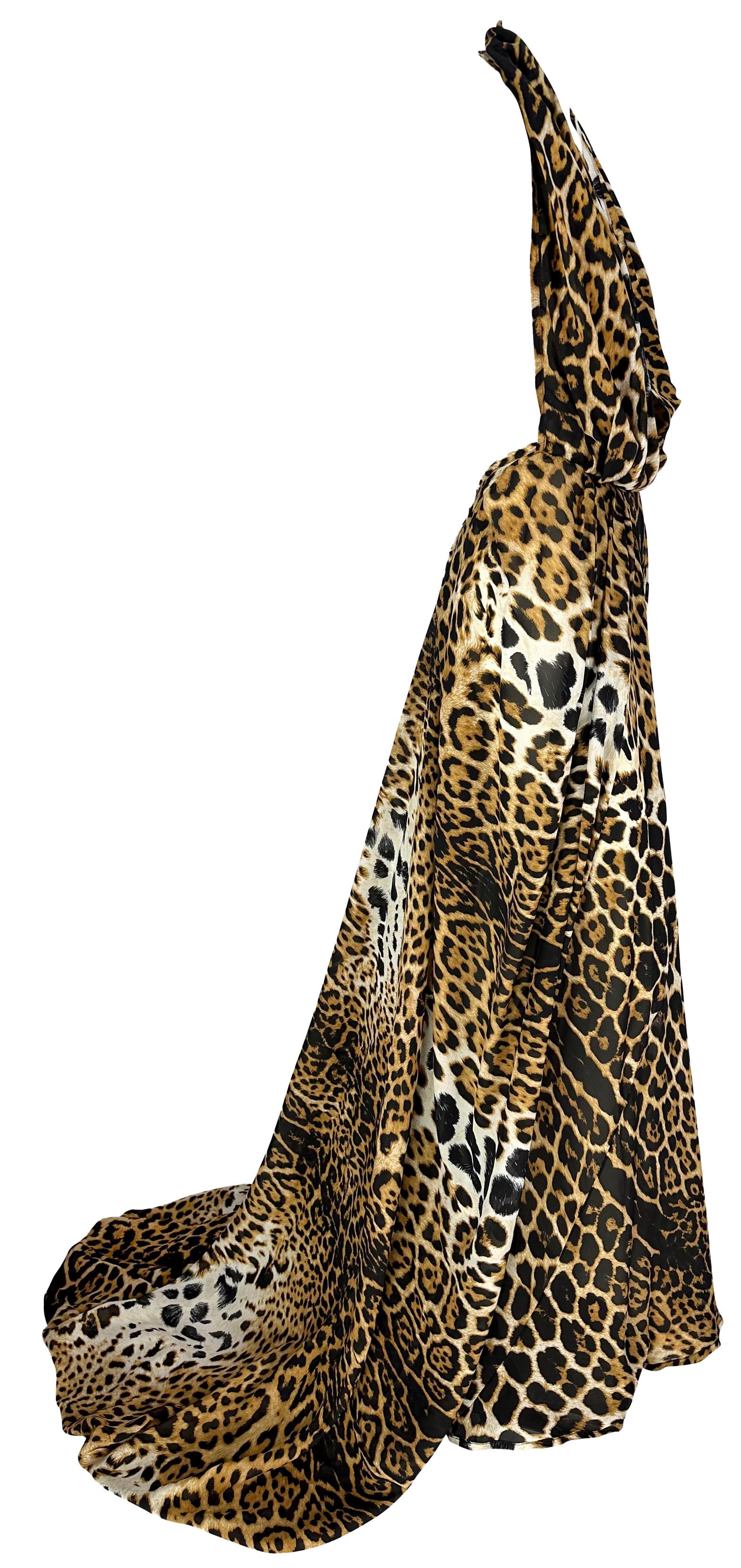 NWT S/S 2002 Yves Saint Laurent by Tom Ford Rückenfreies Halter Leopard Seidenkleid im Angebot 5
