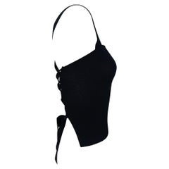 NWT S/S 2003 Dolce & Gabbana Black Knit Backless Lace-Up Tank Top