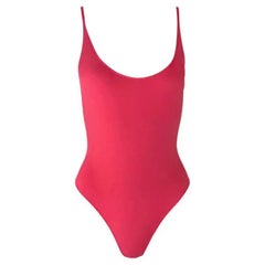 NWT S/S 2003 Gianni Versace by Donatella Versace Runway Rosa Neon Stretch Bodysuit