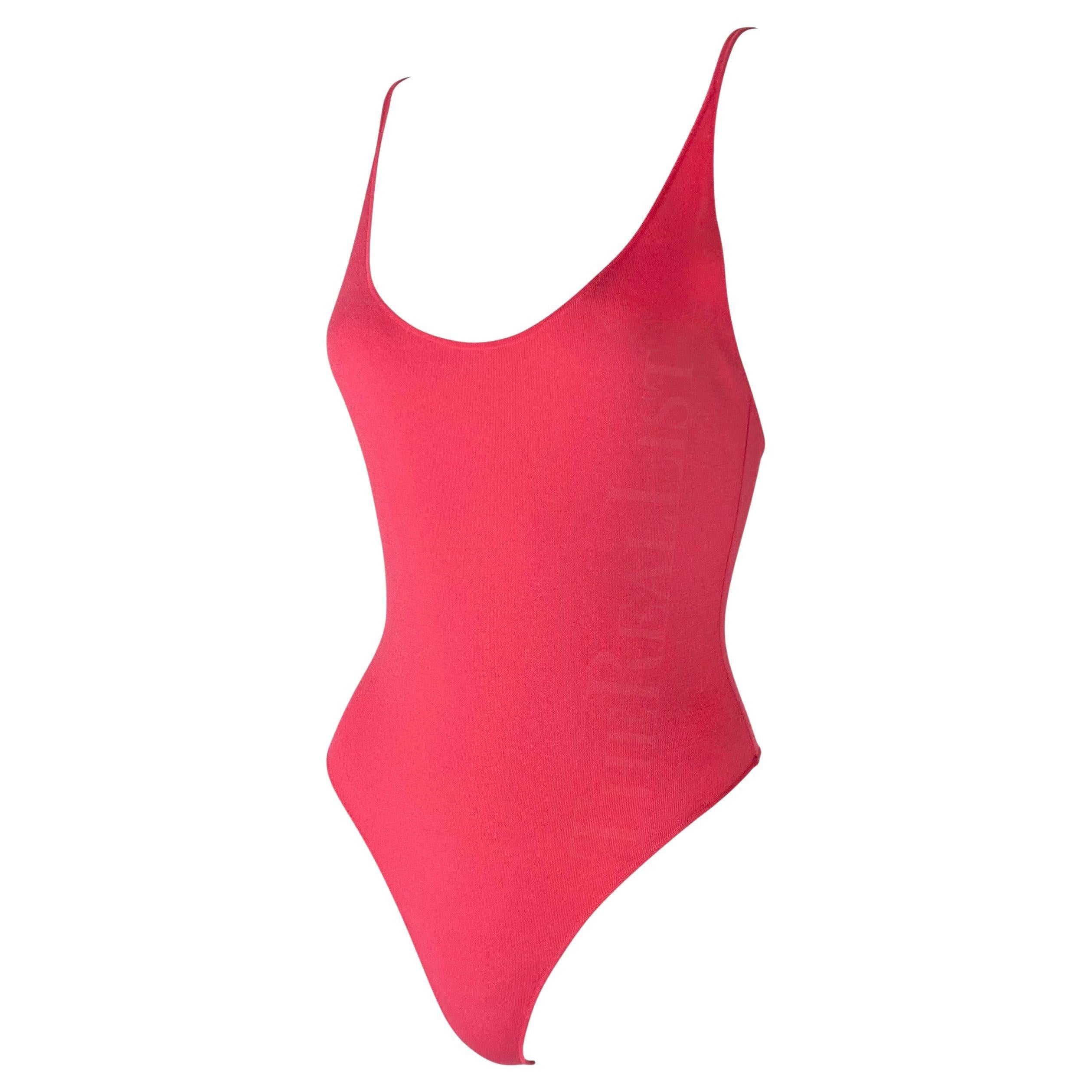 De las mujeres NWT Traje elástico rosa neón S/S 2003 Gianni Versace by Donatella Versace en venta