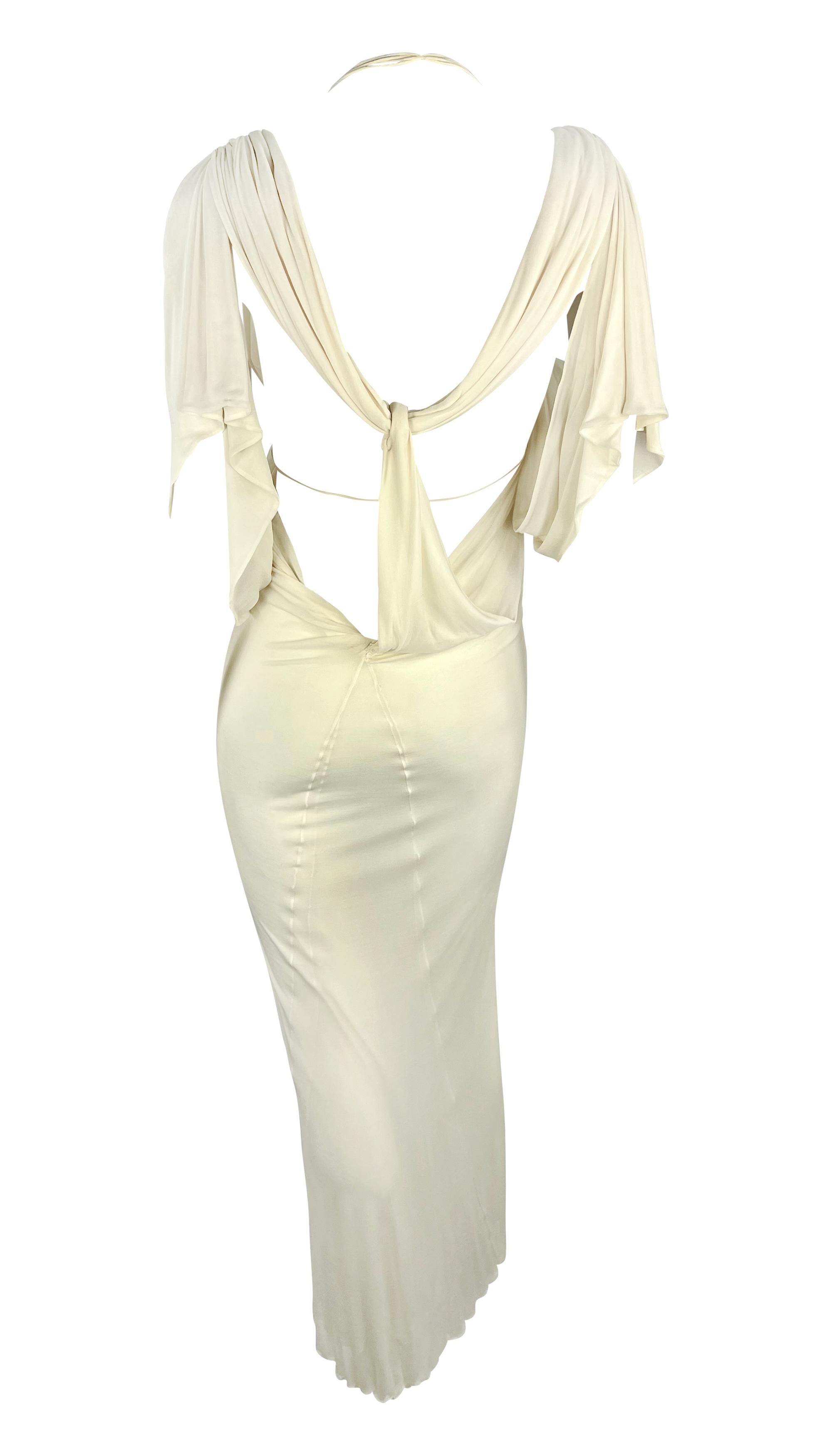 NWT S/S 2003 Gucci by Tom Ford Prototype Off-White Sheer Chiffon Ruched Gown en Bueno estado para la venta en West Hollywood, CA