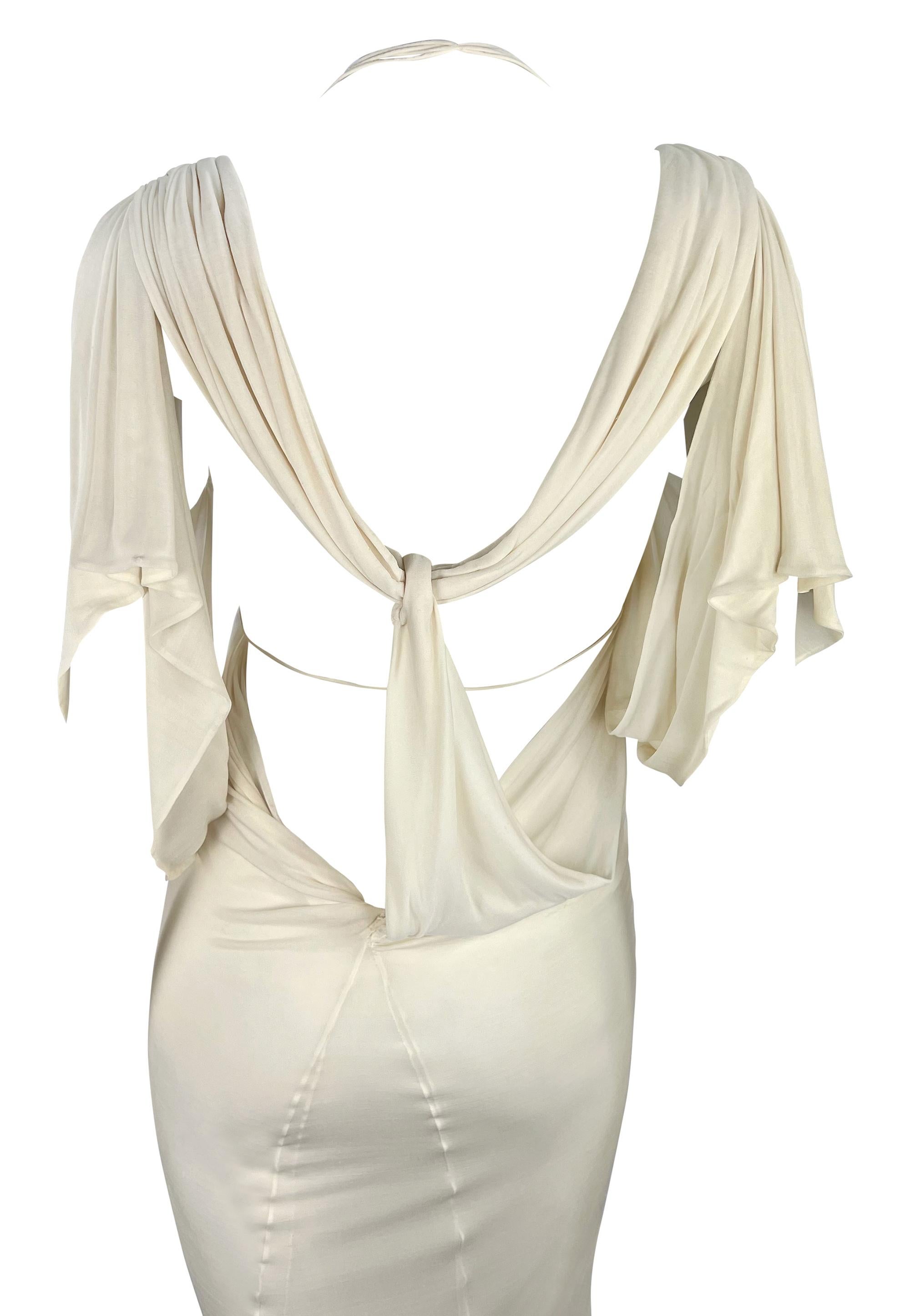 De las mujeres NWT S/S 2003 Gucci by Tom Ford Prototype Off-White Sheer Chiffon Ruched Gown en venta