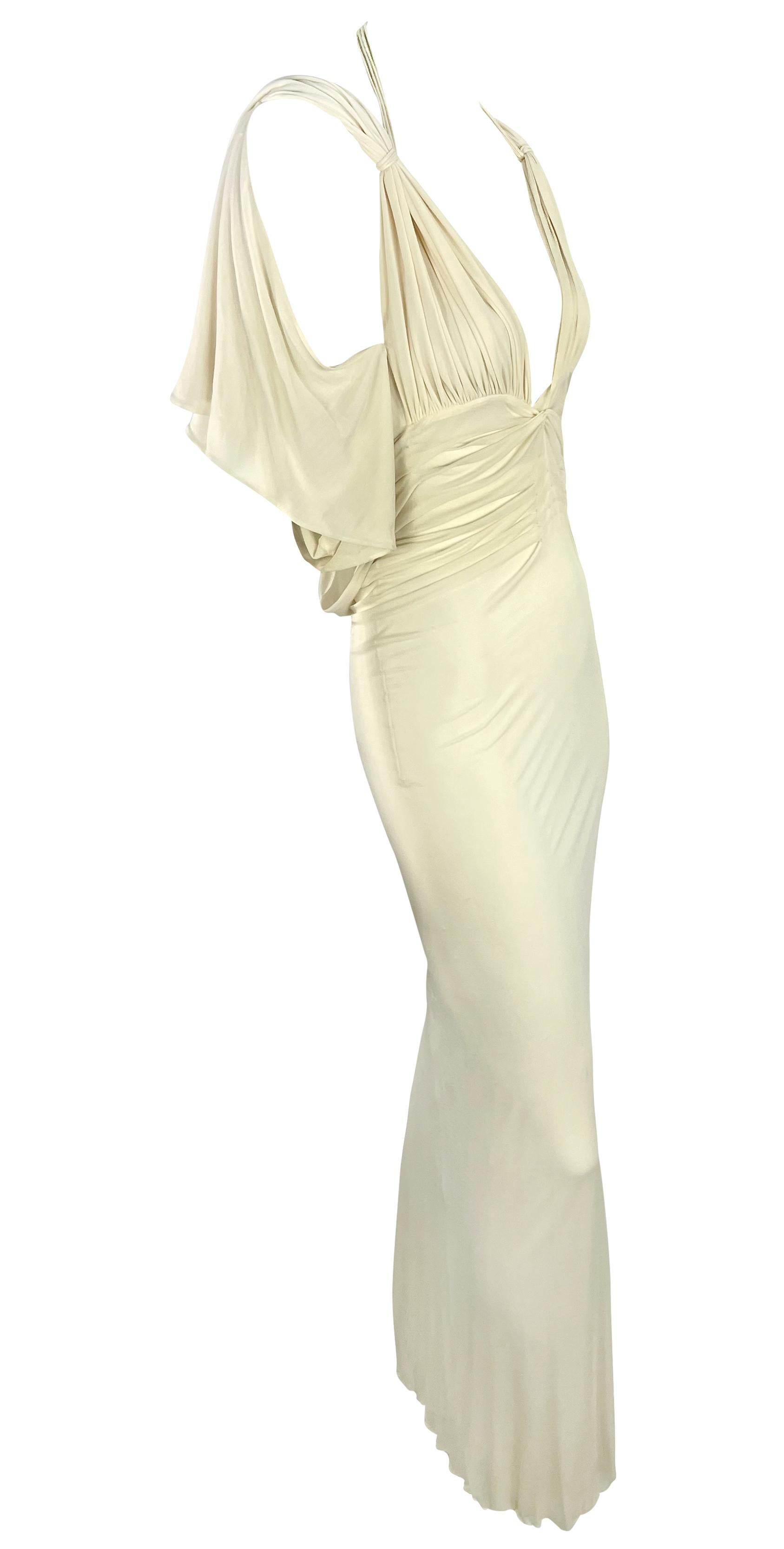 NWT S/S 2003 Gucci by Tom Ford Prototype Off-White Sheer Chiffon Ruched Gown en venta 1