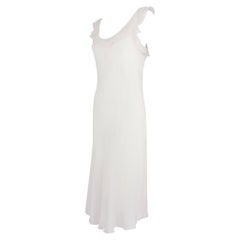 NWT, collection printemps-été 2004, Jil Sander, ensemble robe en mousseline de soie rose pâle transparente à volants, taille EU38