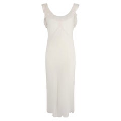NWT, collection printemps-été 2004, Jil Sander, ensemble robe en mousseline de soie rose pâle transparente à volants, taille EU38