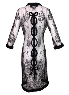 NWT S/S 2005 Christian Dior John Galliano Chaqueta de vestir de encaje de malla negra transparente