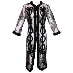 NWT S/S 2005 Christian Dior John Galliano Sheer Black Mesh Lace Dress Jacket
