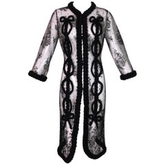 NWT S/S 2005 Christian Dior John Galliano Sheer Black Mesh Lace Dress Jacket