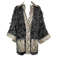 NWT S/S 2005 Dolce & Gabbana Runway Python & Feather Jacket Mini Dress