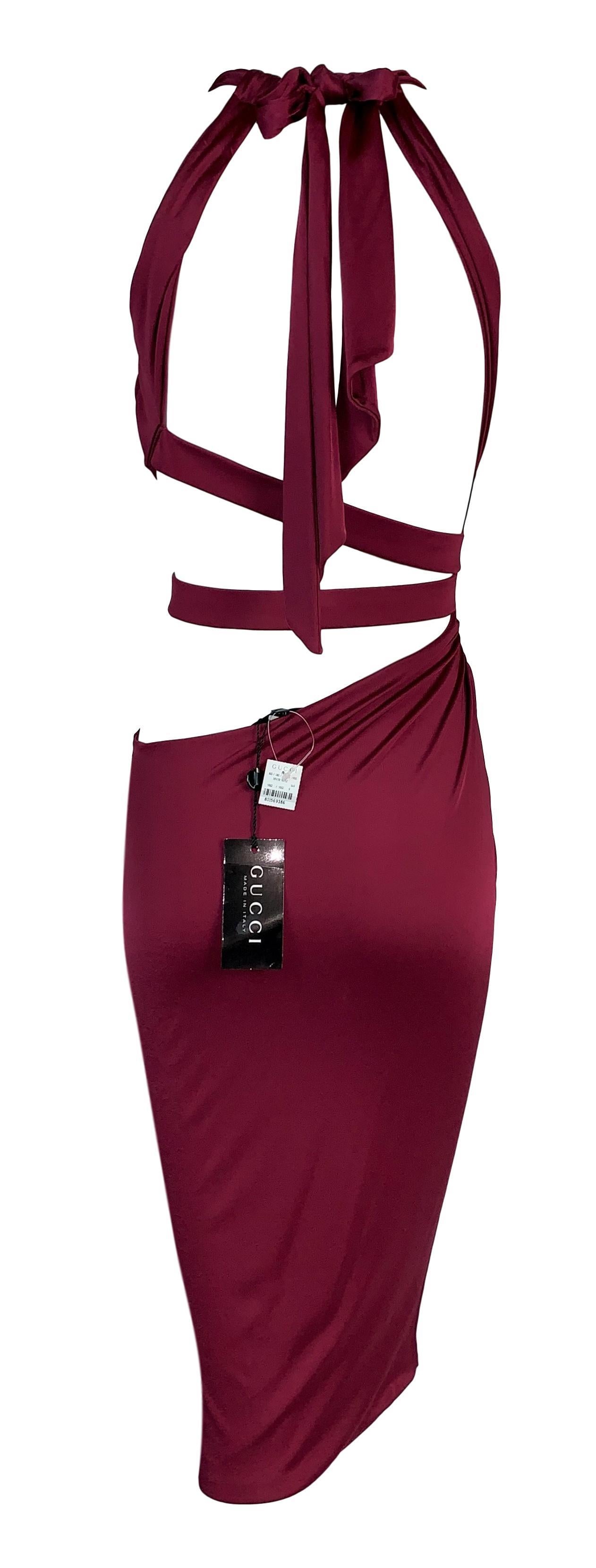 NWT S/S 2005 Gucci Raspberry Pink Cut-Out Bodycon Wiggle Dress In New Condition In Yukon, OK