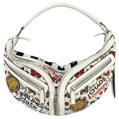 NWT S/S 2005 Versace by Donatella Versace Couture White Crescent Shoulder Bag