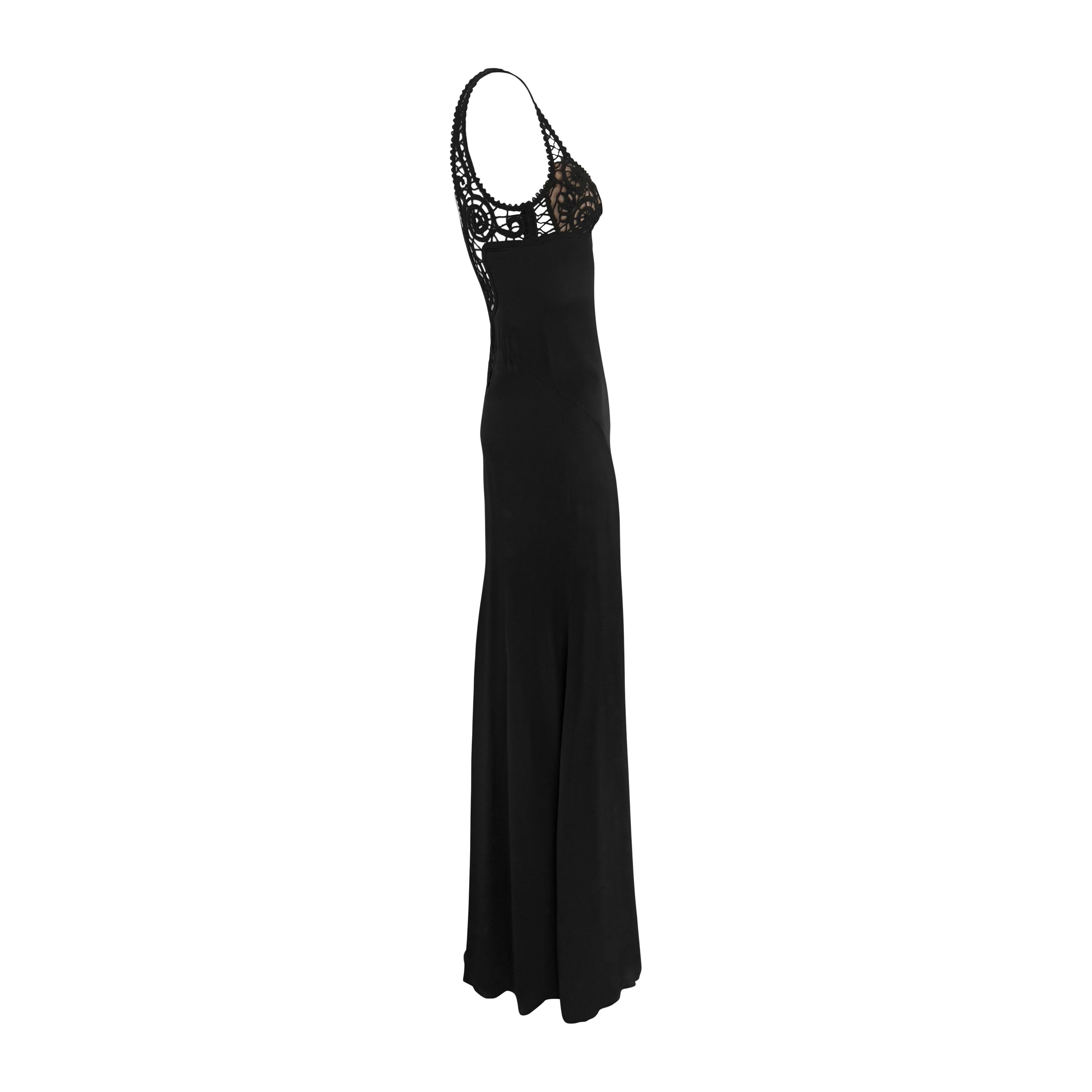 NWT S/S 2006 Versace by Donatella Sheer Plunging Backless Silk Satin Slip Gown For Sale 1