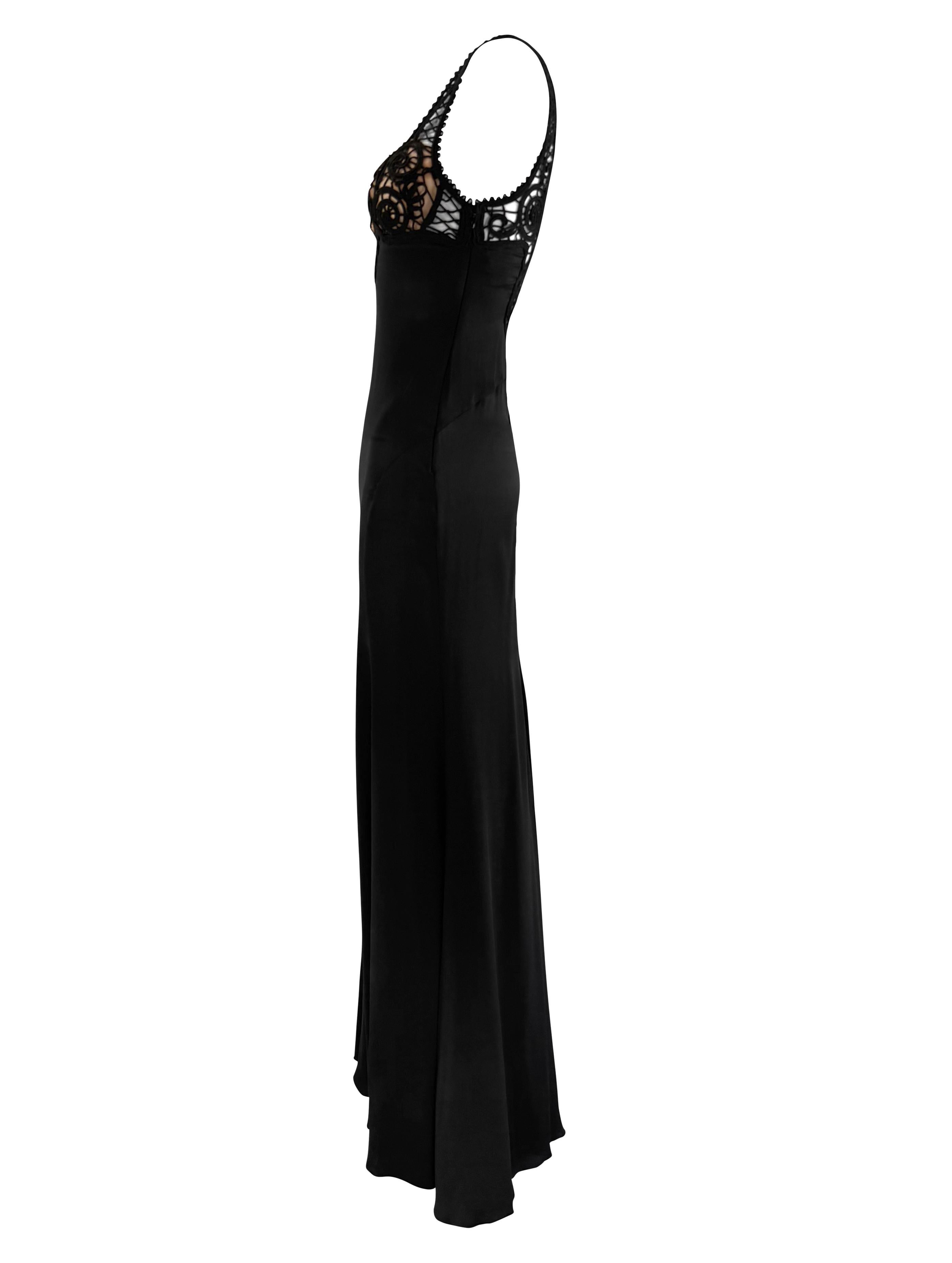NWT S/S 2006 Versace by Donatella Sheer Plunging Backless Silk Satin Slip Gown For Sale 4