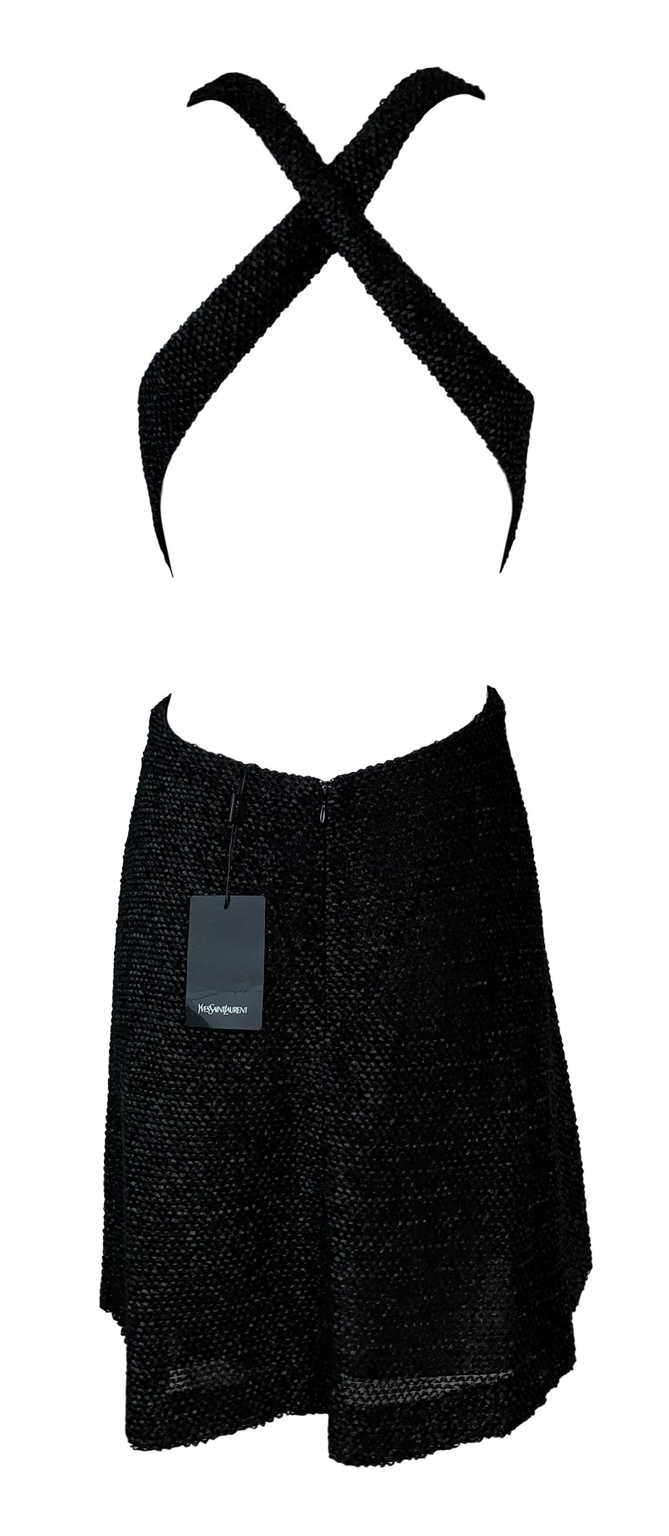 NWT S/S 2011 Yves Saint Laurent Black Cut-Out Woven Mini Dress In New Condition In Yukon, OK