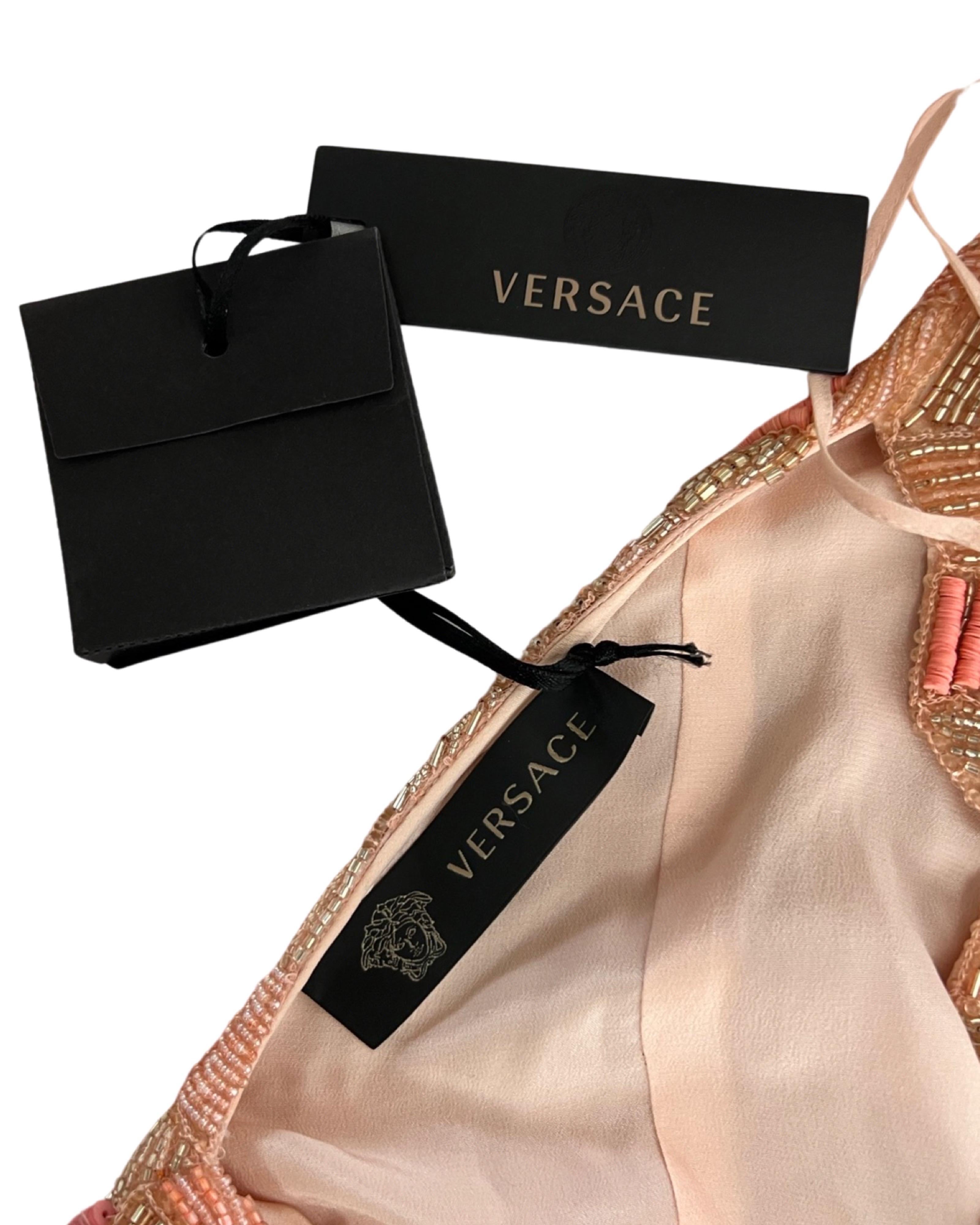 NWT SS 2015 Versace by Donatella Versace Embellished Gown In New Condition For Sale In Prague, CZ